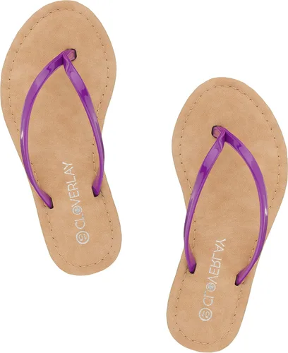 Vista 4 de CLOVERLAY Chanclas planas para niñas y niños de verano, cómodas, informales, sandalias