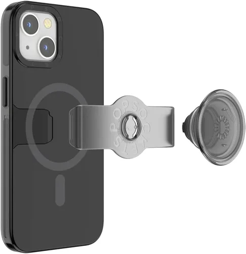 Vista 5 de PopSockets Funda para iPhone 13 con MagSafe, compatible con carga inalámbrica, color negro - iPhone 13 Magsafe Negro