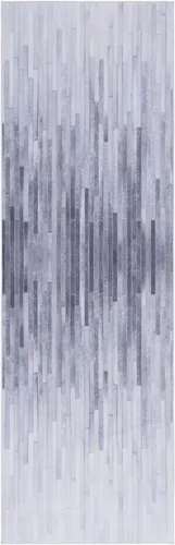 Vista 11 de SAFAVIEH Alfombra lavable de piel sintética, alfombra de pasillo de 2 pies 6 pulgadas x 6 pies, marfil y gris claro, antideslizante