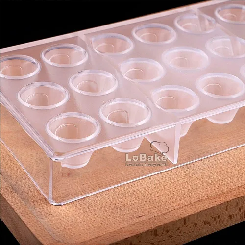 Vista 4 de LoBake 21 cavidades de diámetro 1.2 in forma de cono de policarbonato PC chocolate molde caramelo cubo de hielo molde Sugarcraft moldes DIY hornear