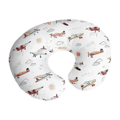 Vista 10 de Sweet Jojo Designs Funda de almohada de lactancia de niño de fútbol marrón y blanco, funda de almohada para lactancia materna, funda de almohada