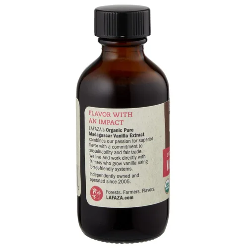 Vista 3 de Lafaza Extracto orgánico puro de vainilla de Bourbon de Madagascar, totalmente natural (2 fl oz)