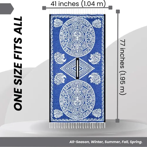 Vista 5 de Artisans Bazaar Poncho mexicano Sarape Azteca Hombres Hombre Mexico Gabanes Mexicanos Western Cowboy Disfraz Adulto Jorongos