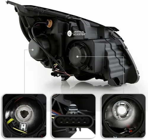 Vista 3 de ACANII - For [Halogen Model] 2010-2015 Chevy Equinox Black Upgrade Style LED Tube Headlights Headlamps Pair Left+Right