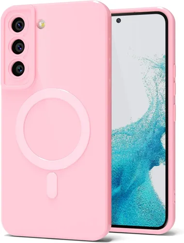 Vista 10 de Svanove Funda magnética de silicona para Samsung Galaxy S22, compatible con Magsafe, bonita funda para mujer, goma de gelatina brillante delgada