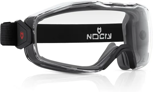 Vista 13 de NoCry Gafas de seguridad transparentes sobre anteojos — para hombres y mujeres con junta, UV380, lentes panorámicos antivaho con ventilación
