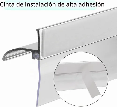 Vista 7 de Deflector inferior de puerta de ducha de 32 pulgadas para puerta de ducha con marco cromado, repuesto de riel de goteo con barrido de vinilo 32 in