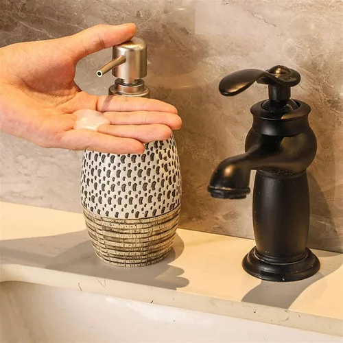 Vista 3 de Bathroom Soap Dispenser Light Luxury Retro Ceramic Soap Dispenser Shampoo Shower Gel Bottled Separately for Kitchens, Bathrooms Soap and Lotion