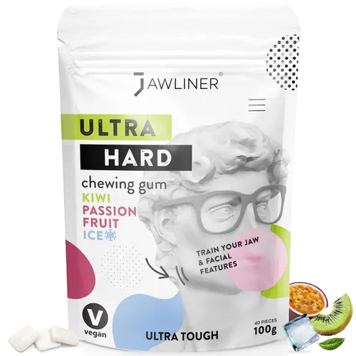 Vista 17 de Jawliner® - Pioneros de la goma de mandíbula artesanal más resistente 15 veces más dura, incluye 12 semanas de entrenamiento - Goma sin azúcar sabor