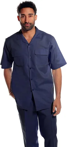 Vista 2 de STACY ADAMS Conjunto de camisa y pantalón de lino para hombre