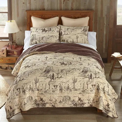 Vista 11 de Donna Sharp 25 Suroeste (Apache, Queen Set) Incluye edredón y dos fundas de almohada, lavable a máquina