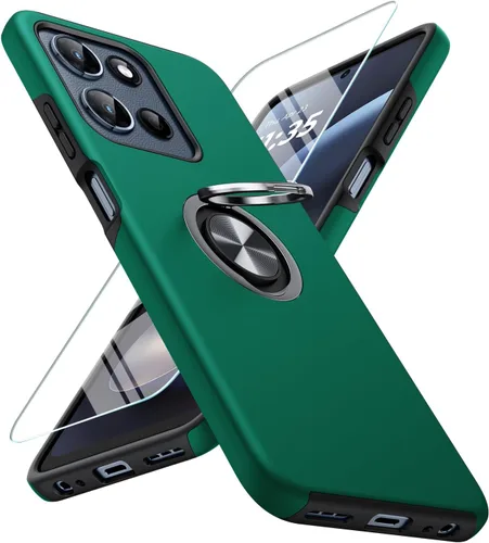 Vista 15 de JAME for Motorola Edge 2025 Case with Ring Stand Slim Shockproof Phone Case Cubierta de doble capa de grado militar resistente a prueba de golpes