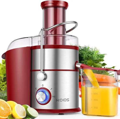 Vista 9 de Exprimidoras Centrífugas KOIOS de 1300W, Extractor de Jugo con Conducto de Alimentación Extra Grande de 3 Pulgadas, Motor de Cobre Completo, Filtro