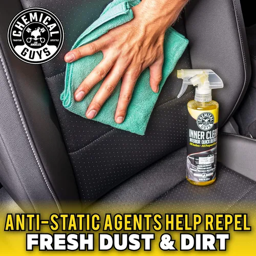 Vista 9 de Chemical Guys SPI_663_16 InnerClean Detallador y protector rápido de interiores (16 fl oz/473 ml), amarillo Spray-and-wipe detailer cleans and