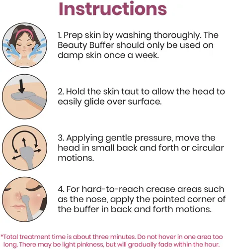Vista 6 de Lindo Beauty Buffer - Herramienta de microdermoabrasión con infusión de diamante, para el cuidado de la piel