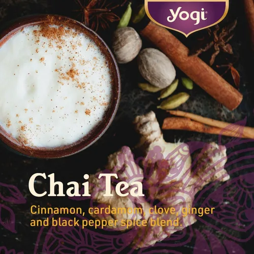 Vista 8 de Yogi Tea - Chai Rooibos (paquete de 6) – Infusión cálida y dulce-picante - 96 Bolsas de Té Mezcla de rooibos orgánicos sin cafeína con cardamomo