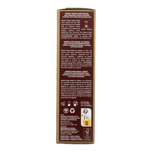 Vista 3 de Surya Brasil Productos Crema de henna, roja, 2.37 onzas líquidas