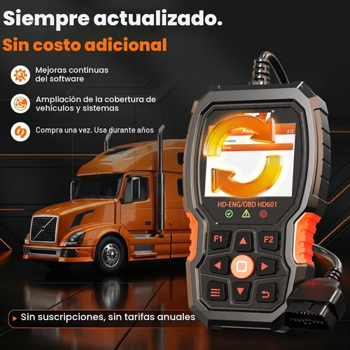 Vista 9 de ANCEL Escáner de Camión Resistente HD601 Herramienta de Diagnóstico de Sistema Completo para Diésel Compatible con Cummins, Detroit, Freightliner