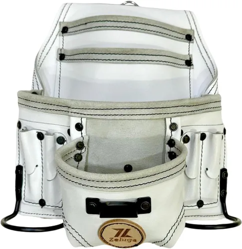 Vista 9 de Zeluga 20-117 Bolsa de herramientas de 10 bolsillos, de piel resistente para rigger, negra