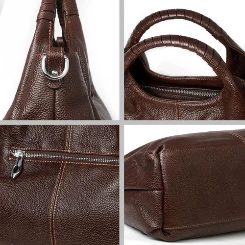 Vista 6 de Iswee Bolso bandolera de cuero genuino con asa superior para mujer