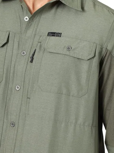 Vista 2 de ATG by Wrangler - Camisa de manga larga para hombre hecha de material mezclado