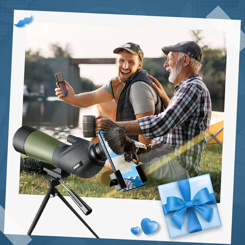 Vista 2 de Gosky Alcance de observación 20-60x60 HD con trípode, bolsa de transporte y adaptador de teléfono para el alcance - Alcance angular de 45 grados