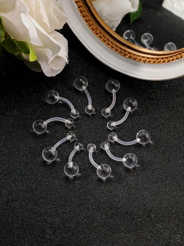 Vista 3 de Joyería de Piercing Transparente Retenedores de Piercing Transparentes Anillos de Nariz Anillo de Ombligo Anillo de Tabique Ceja Labio Cartílago