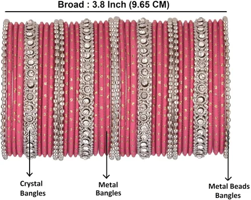 Vista 3 de Efulgenz Indian Bangle Set Rhinestone Crystal Boho Oxidized Bracelet Metal Bangle Set Jewelry for Women