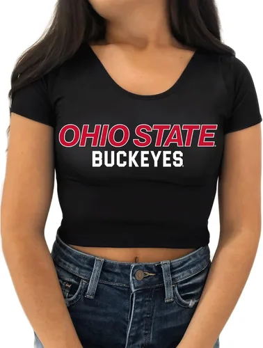 Vista 134 de Lojobands Camiseta corta ajustada para mujer, hecha en Estados Unidos, talla única