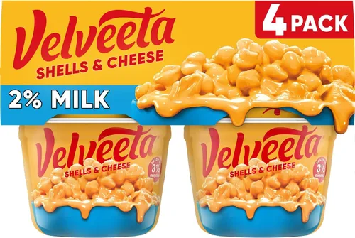 Vista 10 de Velveeta Shells & Cheese Tazas de macarrones y queso para microondas con 2% de queso de leche (paquete de 4 unidades, tazas de 2.19 onzas)