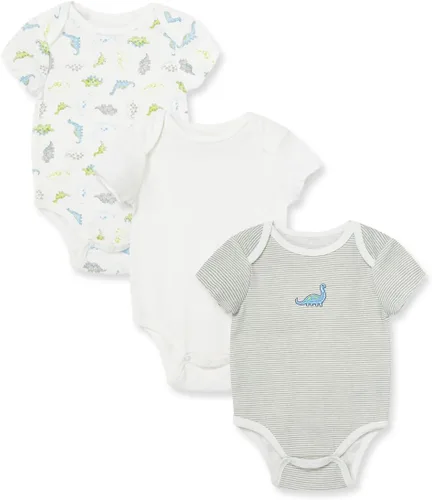 Vista 18 de Ropa de Little Me para bebé, pack de 3, 100% algodón, sin etiquetas que rasguen, mamelucos, de recién nacido a 9 meses Azul