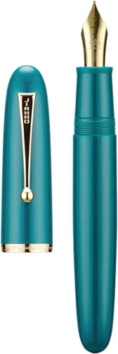 Vista 10 de Jinhao 9019 Serie DaDao Pluma Estilográfica, Tamaño 8 Plumín Mediano Heartbeat con Convertidor de Tinta Grande, Diseño Acrílico Rojo Brillante Pluma