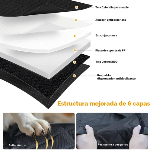 Vista 9 de PETICON Extensor de asiento trasero para perros, funda de asiento de coche para perro de fondo duro, soporta 400 libras, funda de asiento trasero