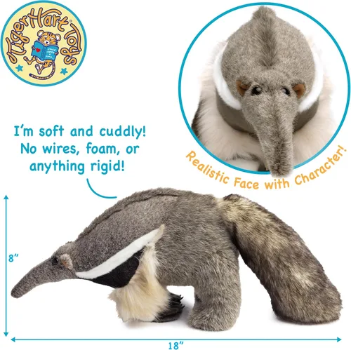 Vista 4 de TigerHart Arsenio The Anteater - Peluche de 18 pulgadas