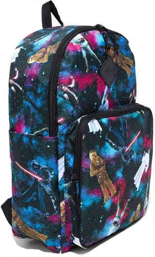 Vista 2 de Mochila con estampado de galaxia de personajes de Star Wars, Multicolorido, Computadora portátil