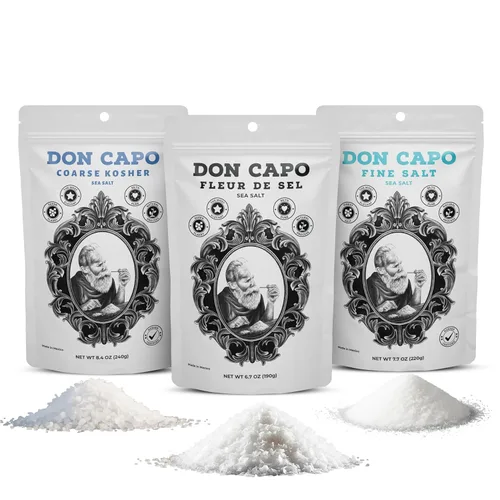 Vista 10 de Don Capo Sal marina kosher gruesa – Sal marina escamosa grande para asar y frotar barbacoa – Sal marina gruesa para condimentos, coberturas