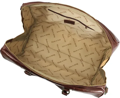 Vista 4 de Cenzo Duffle Vecchio - Bolsa de viaje de cuero italiano marrón, Vecchio marrón