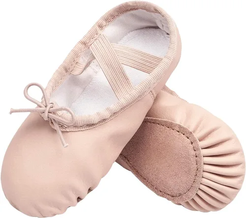 Vista 9 de Stelle Zapatos de ballet para niñas Zapatillas de ballet para niños pequeños Zapatillas de cuero suave para niños Zapatos de baile para niños