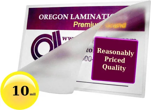 Vista 5 de Oregon Lamination Bolsas de laminación activadas por calor de 10 mil, 9 "x 11-1/2" [caja de 500] 9.016 in x 11.496 in x 250 micras de grosor