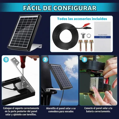Vista 5 de Panel solar Sumind 12v 3.5w para alimentador de ciervos con pinzas