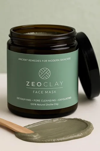Vista 4 de Mascarilla facial de arcilla de zeolita orgánica, limpieza profunda de poros y desintoxicación, tratamiento de acné y puntos negros, control