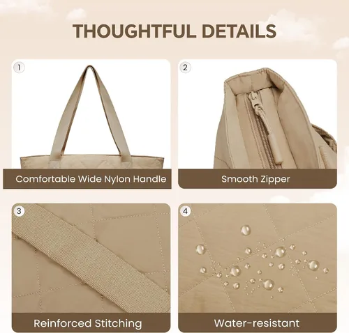 Vista 7 de befen Bolsa de mano para computadora portátil para mujer, bolsa de viaje para enfermera, bolsas acolchadas acolchadas, bolsa de playa ligera e