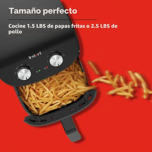 Vista 6 de Instant Pot Essentials - Freidora de aire de 4 cuartos con tecnología EvenCrisp que recalienta y recalienta, ajusta fácilmente el tiempo