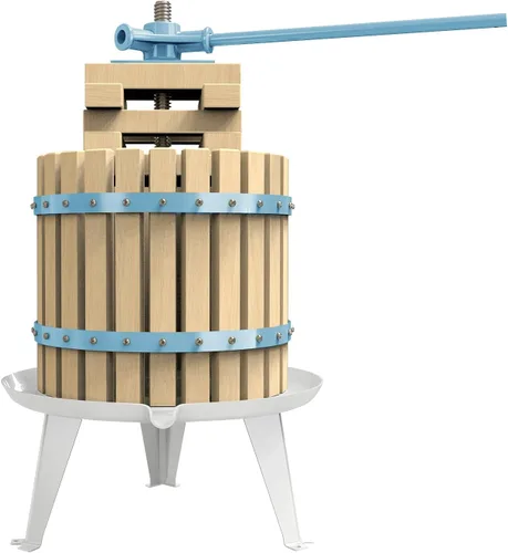 Vista 12 de SQUEEZE master Prensa de frutas, cesta de madera maciza de 1.6 galones/6 litros, prensa de vino, exprimidor tradicional vintage, 6 bloques de prensa