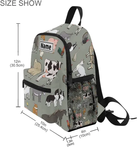 Vista 3 de Glaphy Mochilas personalizadas para niños, Animales de granja, Mochilas Daypack