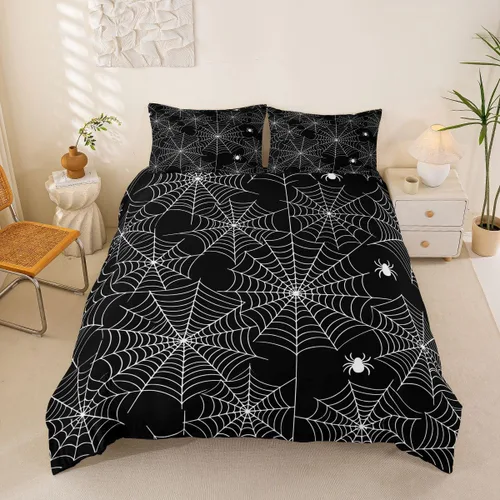 Vista 10 de Feelyou - Funda de edredón con estampado de auriculares, juego de ropa de cama con temática musical, patrón geométrico musical, funda de edredón