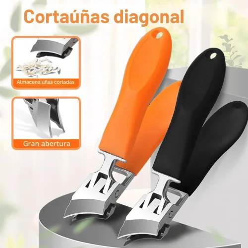 Vista 2 de Cortaúñas con apertura amplia anti-salpicaduras, cortaúñas inclinadas a prueba de salpicaduras de mango largo, cortaúñas para uñas encarnadas