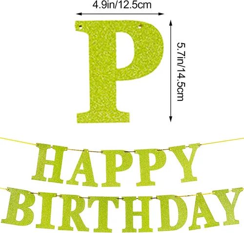 Vista 2 de Cartel de feliz cumpleaños para decoraciones de fiesta de cumpleaños (aguamarina)