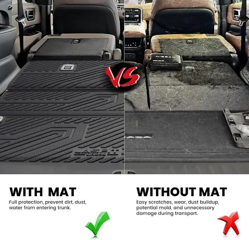 Vista 4 de LASFIT Alfombrillas de carga y respaldo de automóvil, aptas para todo tipo de clima, elastómero termoplástico de ajuste personalizado, fácil
