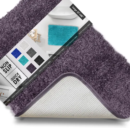 Vista 21 de Clara Clark Alfombras de baño, alfombras de baño ultra suaves y peludas - tapetes de baño para baño, lavable a máquina, base antideslizante de goma